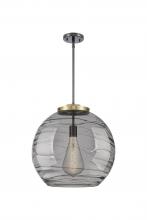  221-1S-BAB-G1213-18SM - Athens Deco Swirl - 1 Light - 18 inch - Black Antique Brass - Cord hung - Pendant