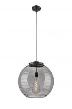  221-1S-BK-G1213-16SM - Athens Deco Swirl - 1 Light - 16 inch - Matte Black - Cord hung - Pendant