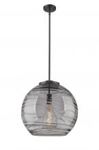  221-1S-BK-G1213-18SM - Athens Deco Swirl - 1 Light - 18 inch - Matte Black - Cord hung - Pendant