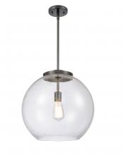 Innovations Lighting 221-1S-BK-G124-16 - Athens - 1 Light - 16 inch - Matte Black - Cord hung - Pendant