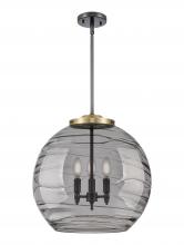 Innovations Lighting 221-3S-BAB-G1213-18SM - Athens Deco Swirl - 3 Light - 18 inch - Black Antique Brass - Cord hung - Pendant