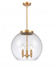 Innovations Lighting 221-3S-SG-G124-16 - Athens - 3 Light - 16 inch - Satin Gold - Cord hung - Pendant