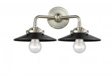 Innovations Lighting 284-2W-SN-M6-BK - Railroad 2 Light Bath Vanity Light