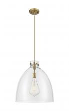 Innovations Lighting 410-1PL-BB-G412-18CL - Newton Bell - 1 Light - 18 inch - Brushed Brass - Cord hung - Pendant