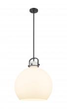 Innovations Lighting 410-1SL-BK-G410-18WH - Newton Sphere - 1 Light - 18 inch - Matte Black - Pendant