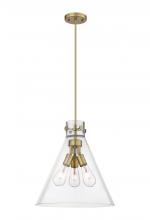 Innovations Lighting 410-3PL-BB-G411-16CL - Newton Cone Brushed Brass Pendant