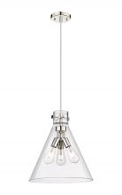 Innovations Lighting 410-3PL-PN-G411-16CL - Newton Cone Polished Nickel Pendant