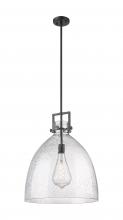 Innovations Lighting 411-1SL-BK-G412-18SDY - Newton Bell - 1 Light - 18 inch - Matte Black - Pendant