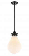 Innovations Lighting 414-1S-BK-10W - Genesis - 1 Light - 10 inch - Matte Black - Cord hung - Mini Pendant