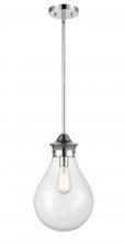 Innovations Lighting 414-1S-PC-10CL - Genesis - 1 Light - 10 inch - Polished Chrome - Cord hung - Mini Pendant