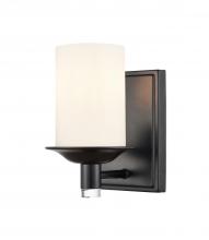 Innovations Lighting 417-1W-BK-W - Manhattan Bath Vanity Light