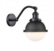 Innovations Lighting 515-1W-BK-HFS-61-BK - Hampden - 1 Light - 7 inch - Matte Black - Sconce