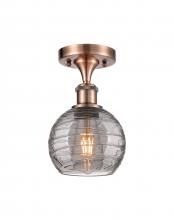 Innovations Lighting 516-1C-AC-G1213-6SM - Athens Deco Swirl - 1 Light - 6 inch - Antique Copper - Semi-Flush Mount