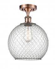 Innovations Lighting 516-1C-AC-G122-10CBK - Large Farmhouse Chicken Wire 1 Light Semi-Flush Mount