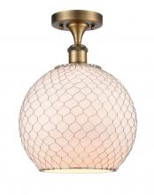 Innovations Lighting 516-1C-BB-G121-10CSN - Large Farmhouse Chicken Wire 1 Light Semi-Flush Mount