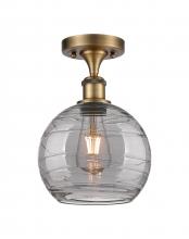 Innovations Lighting 516-1C-BB-G1213-8SM - Athens Deco Swirl - 1 Light - 8 inch - Brushed Brass - Semi-Flush Mount