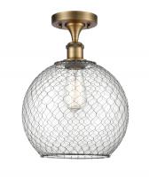 Innovations Lighting 516-1C-BB-G122-10CBK - Large Farmhouse Chicken Wire 1 Light Semi-Flush Mount