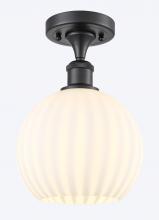 Innovations Lighting 516-1C-BK-G1217-8WV - White Venetian - 1 Light - 8 inch - Matte Black - Semi-Flush Mount