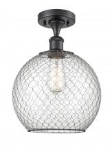 Innovations Lighting 516-1C-BK-G122-10CBK - Large Farmhouse Chicken Wire 1 Light Semi-Flush Mount