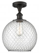 Innovations Lighting 516-1C-OB-G122-10CBK - Large Farmhouse Chicken Wire 1 Light Semi-Flush Mount