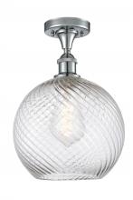  516-1C-PC-G1214-10 - Large Twisted Swirl 1 Light Semi-Flush Mount