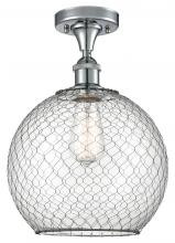 Innovations Lighting 516-1C-PC-G122-10CBK - Large Farmhouse Chicken Wire 1 Light Semi-Flush Mount