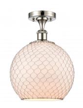 Innovations Lighting 516-1C-PN-G121-10CSN - Large Farmhouse Chicken Wire 1 Light Semi-Flush Mount