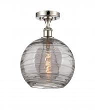 Innovations Lighting 516-1C-PN-G1213-10SM - Athens Deco Swirl - 1 Light - 10 inch - Polished Nickel - Semi-Flush Mount