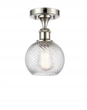 Innovations Lighting 516-1C-PN-G1214-6 - Small Twisted Swirl 1 Light Semi-Flush Mount