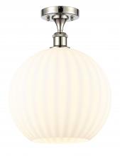 Innovations Lighting 516-1C-PN-G1217-12WV - White Venetian - 1 Light - 12 inch - Polished Nickel - Semi-Flush Mount