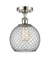 Innovations Lighting 516-1C-PN-G122-8CBK - Farmhouse Chicken Wire 1 Light Semi-Flush Mount