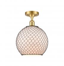 Innovations Lighting 516-1C-SG-G121-10CBK - Large Farmhouse Chicken Wire 1 Light Semi-Flush Mount