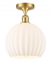 Innovations Lighting 516-1C-SG-G1217-10WV - White Venetian - 1 Light - 10 inch - Satin Gold - Semi-Flush Mount