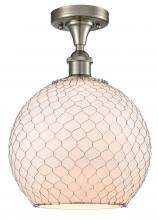 Innovations Lighting 516-1C-SN-G121-10CSN - Large Farmhouse Chicken Wire 1 Light Semi-Flush Mount