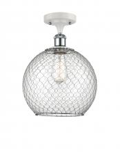 Innovations Lighting 516-1C-WPC-G122-10CSN - Large Farmhouse Chicken Wire 1 Light Semi-Flush Mount