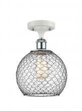 Innovations Lighting 516-1C-WPC-G122-8CBK - Farmhouse Chicken Wire 1 Light Semi-Flush Mount