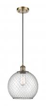 Innovations Lighting 516-1P-AB-G122-10CBK - Large Farmhouse Chicken Wire 1 Light Mini Pendant