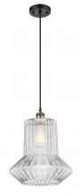  516-1P-BAB-G212 - Springwater - 1 Light - 12 inch - Black Antique Brass - Cord hung - Mini Pendant