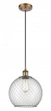 Innovations Lighting 516-1P-BB-G122-10CBK - Large Farmhouse Chicken Wire 1 Light Mini Pendant