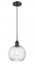  516-1P-OB-G1214-8 - Twisted Swirl 1 Light Mini Pendant