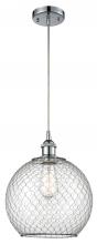 Innovations Lighting 516-1P-PC-G122-10CBK - Large Farmhouse Chicken Wire 1 Light Mini Pendant