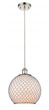 Innovations Lighting 516-1P-PN-G121-10CBK - Farmhouse Chicken Wire - 1 Light - 10 inch - Polished Nickel - Cord hung - Mini Pendant