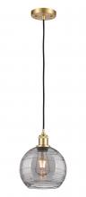 Innovations Lighting 516-1P-SG-G1213-8SM - Athens Deco Swirl - 1 Light - 8 inch - Satin Gold - Cord hung - Mini Pendant