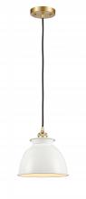 Innovations Lighting 516-1P-SG-M14-W - Adirondack - 1 Light - 8 inch - Satin Gold - Cord hung - Mini Pendant