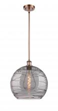  516-1S-AC-G1213-14SM - Athens Deco Swirl - 1 Light - 14 inch - Antique Copper - Pendant