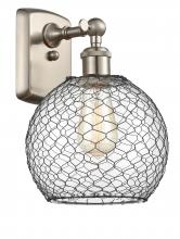 Innovations Lighting 516-1W-SN-G122-8CBK - Farmhouse Chicken Wire 1 Light Sconce