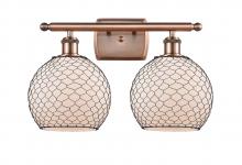 Innovations Lighting 516-2W-AC-G121-8CBK - Farmhouse Chicken Wire 2 Light Bath Vanity Light