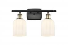  516-2W-BAB-G559-5GWH - Bridal Veil - 2 Light - 15 inch - Black Antique Brass - Bath Vanity Light