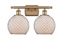 Innovations Lighting 516-2W-BB-G121-8CBK - Farmhouse Chicken Wire 2 Light Bath Vanity Light