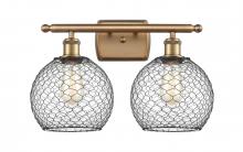 Innovations Lighting 516-2W-BB-G122-8CBK - Farmhouse Chicken Wire 2 Light Bath Vanity Light